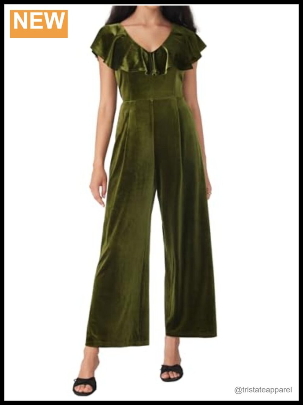 Velvet Cap Sleeve Jumpsuit V Neck Wide Leg Tie Waist Dressy Romper